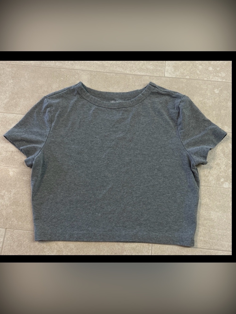 Wild Fable Women's Short Sleeve Cropped T-Shirt Gray Size M Crop Top Trendy